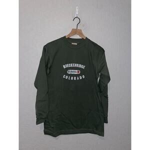 Vintage Breckenridge Long Sleeve Shirt Colorado Ski Patrol Green Tee 90s Medium